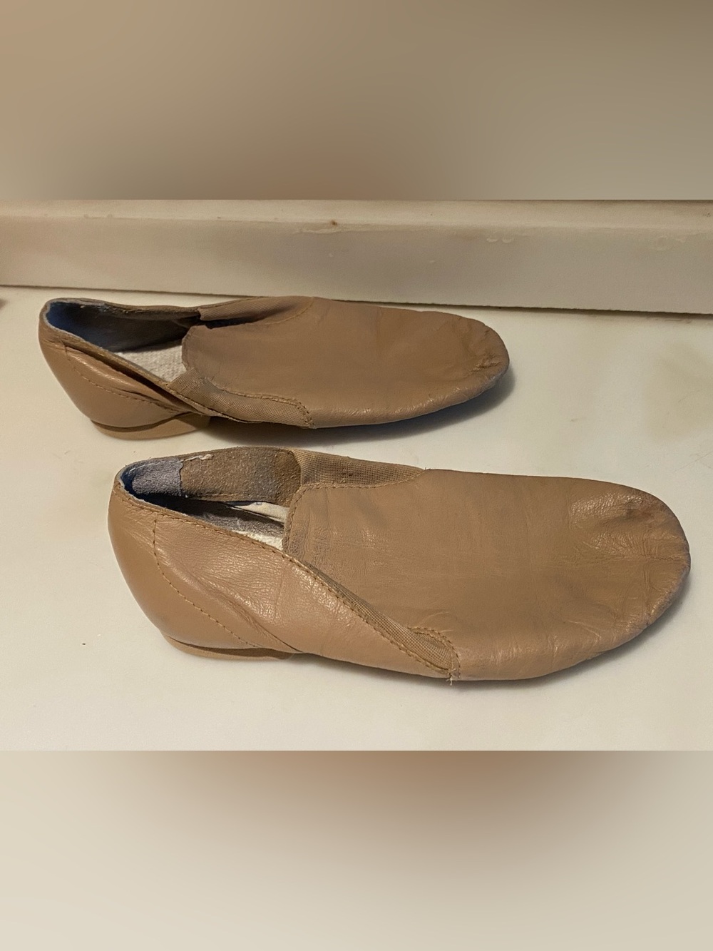 Children’s Tan Leather Jazz/Dance Shoes, Maybe Size 12?